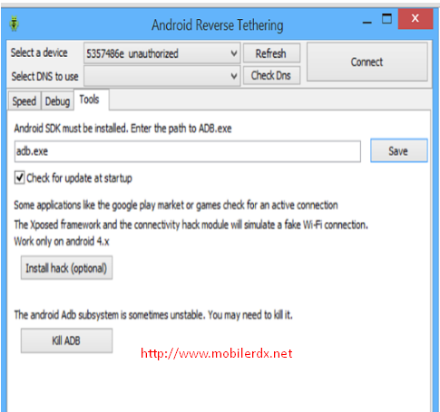 reverse tethering for windows